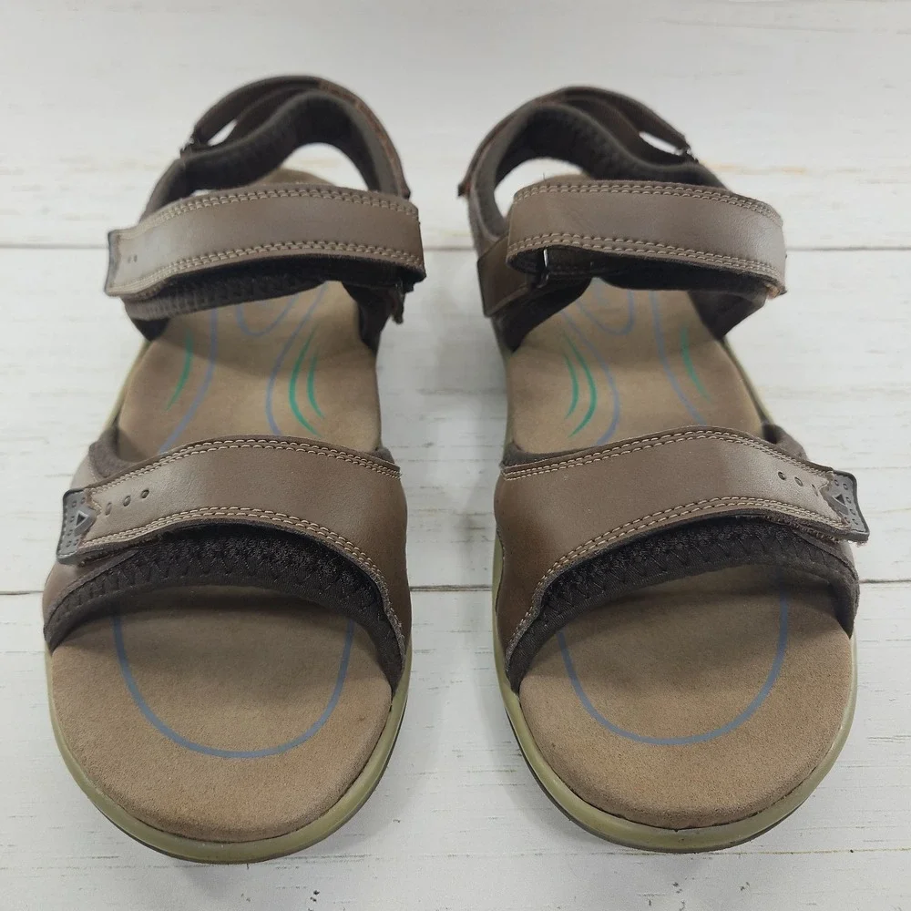 Orthofeet Malibu 962 Womens 11 2E Extra Wide Brown Leather Comfort Sandals - Picture 4 of 10